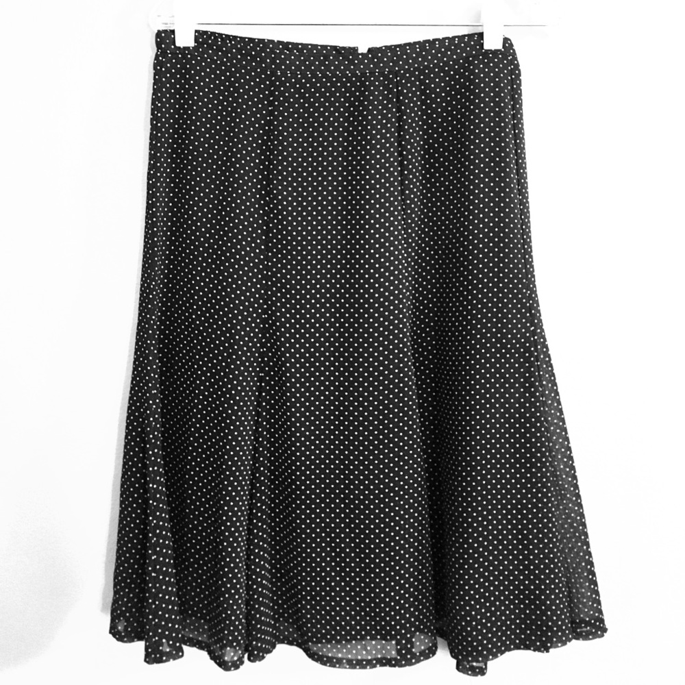 Sag Harbor Petite XL Polka Dot Skirt lined